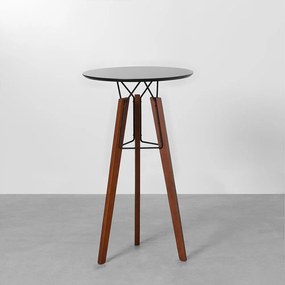 Mesa Alta Oni Redonda Preto - 60cm