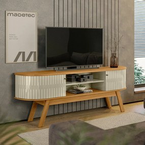 Rack TV 75 Pol 183cm Bancada para Sala Enzari M20 - D'Rossi - Cumaru e Opala