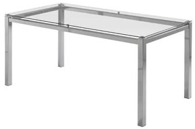 Mesa de Jantar Flex com Tampo de Vidro Base Cromada 160cm - 55649 Sun House