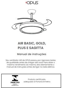 Ventilador De Teto Air Basic Branco Pás Retrátil Led 30W Multicolor Bi...