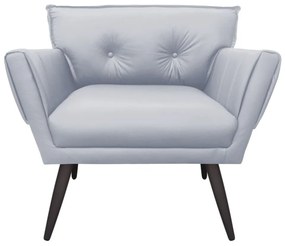 Kit 02 Poltronas Anitta Corino Pés Palito de Ferro D03 - D'Rossi - Cinza