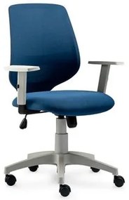 Cadeira de Escritório Giratória Bora Roal Cinza Encosto Tela Assento Azul