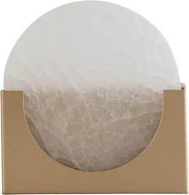 Arandela Led Rocha E Metal Dourado 10W 3000K Moon