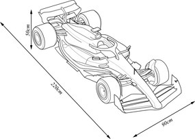 Modelo 1.2 Carro de Corrida RB18 2022 Verstappen Champion Artesanal Fibra de Vidro e Polietileno Decorativo F1 Fosco Azul G53 - Gran Belo