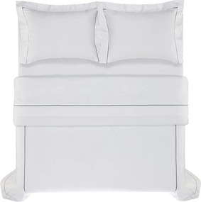 Capa de Edredom/Duvet Trussardi Cetim 300 Fios Portello Branco e Ardósia - Queen Queen