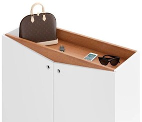 Sapateira Aparador Multifuncional Com 2 Portas - Branco Amadeirado