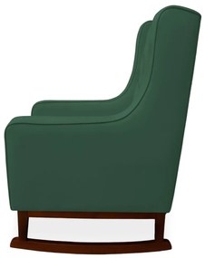 Poltrona Amamentação com Balanço Maju  Veludo - Verde Bandeira