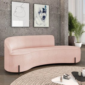 Sofá 4 Lugares Orgânico 220cm Pé Ferro Preto Morgan Bouclê D03 - D'Rossi - Rose