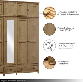 Guarda Roupa Bipartido 10 Portas Madeira Maciça Osiris Freijó - G74 - Gran Belo