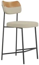 Banqueta Cozinha Média Milli Linho Caramelo/Areia A14       - Mpozenat