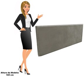 Cabeceira Casal Queen Cama Box 160cm Painel Clean Suede M11 - D'Rossi - Grafite