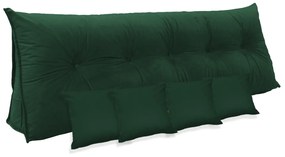 Kit Almofada Mel 1,40 + 4 Almofadas 40x40 Suede Verde Bandeira
