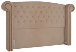 Cabeceira Cama Box Casal King 195cm Provença Z37 Veludo Bege - Mpozena
