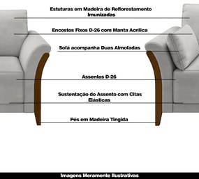 Conjunto Decorativo Poltrona e Sofá 222cm Market Veludo Cinza G45 - Gran Belo