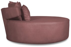 Sofá Chaise Eva Redondo 02 Lugares Suede Rosê