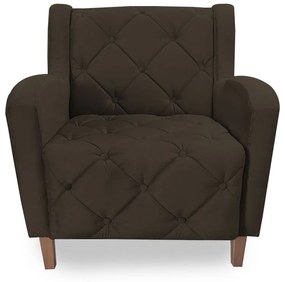 Poltrona Decorativa Munique Pés Palito Suede Marrom - Sheep Estofados