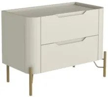 Mesa Cabeceira Quarto 68cm 2 Gavetas Becca Luna/Dourado I06 - Mpozenat