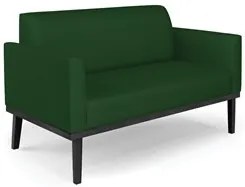 Sofá Namoradeira Base Madeira Preto Maressa Veludo Luxo Verde - Ibiza