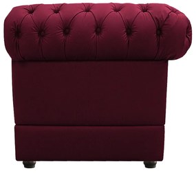 Kit Poltrona e Namoradeira Chesterfield Ana Suede Bordô - ADJ Decor