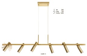 Pendente Hooder 120X12X28Cm Com Tubos Articulados Metal Aluminio 06Xmr... (PRETO)