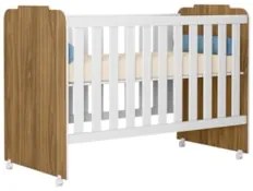 Berço Com Rodízios Amour Z49 Natural/Branco - Mpozenato