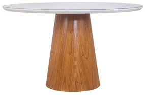 Mesa de Jantar Cannes Com Vidro Cinamomo Amêndoa 120 cm - DS 58488