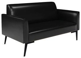 Sofá Namoradeira com 2 Poltronas Pés Villach Marisa Corano Preto