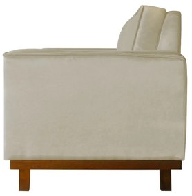Sofá Dubai 2 Lugares Decorativo 1,50 M Sala Veludo Bege Luxo