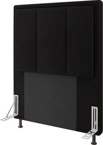 Cabeceira Solteiro Cama Box 90cm para Quarto Opala Suede M11 - D'Rossi - Preto