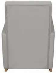 Poltrona Amamentação Base Madeira Balanço Lola Veludo Cinza F03 - Mpoz