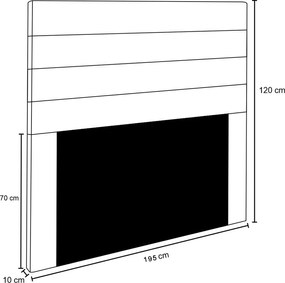 Cabeceira Casal King Cama Box 195cm para Quarto Rubi Suede M11 - D'Rossi - Preto