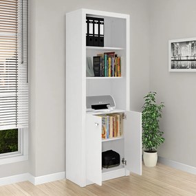 Armário Estante Alto para Escritório Home Office ME4110 MDP Branco G69 - Gran Belo