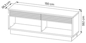Rack Bancada para TV até 42 Sala de Estar RA2003 Natural/Off White G69 - Gran Belo