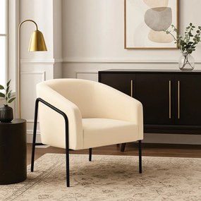 Poltrona Sala Industrial Alta Preto Stella Veludo D03 - D'Rossi - Bege