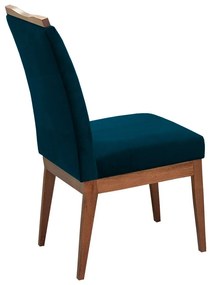 Cadeira Decorativa Leticia Veludo Azul Marinho - Rimac