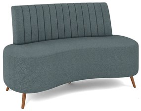 Sofá 2 Lugares Living 160cm Pé Palito Maraú Bouclê K01 - D'Rossi - Azul