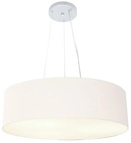 Lustre Pendente Cilíndrico Md-4136 Cúpula em Tecido 80x15cm Branco - Bivolt