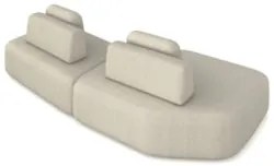 Sofá Ilha 275cm 2 Módulos Sala de Estar Moby Boucle Creme Z08 - Mpozen