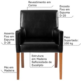 Mesa de Jogos Carteado Redonda Victoria Tampo Reversível Preto com 2 Cadeiras Liverpool PU Preto Liso G36 G15 - Gran Belo