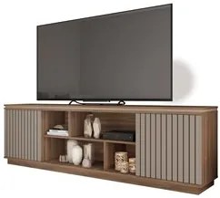 Rack Para Sala Bancada de TV 75 Pol 180cm Simetria Nogueira/Fendi - Ca