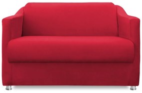 Namoradeira Cecilia 2 Lugares Suede Vermelho 1,20 m Decorativa Sala Recepção