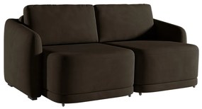 Sofá Cama Modulado Retrátil e Reclinável Decorativo Varsóvia 216cm Veludo Marrom G33 - Gran Belo