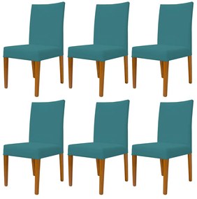 Kit 6 Cadeiras de Jantar Milan Linho Azul