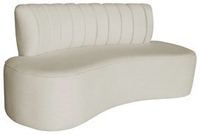 Sofá Curvo 2 Lugares Organico Sala Recepção Escritório Valência 140cm Bouclé