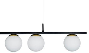 Pendente Dama 150X30Cm 3Xg9 / Cabo Aço Chumbador + Cabo Rayon / Globo... (BT - Branco Texturizado, FOSCO)