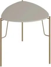 Mesa Lateral Baixa Para Sala Pés Metálicos Blen Grigio/Dourado I06 - M
