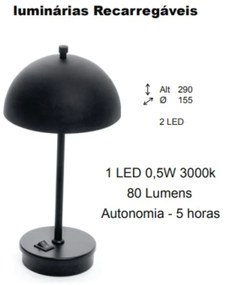 Abajur Freedon Cúpula Indireta Ø15,5X29Cm 1Xled 0,5W 3000K - Old Artis... (ROSE FOSCO, 220V)