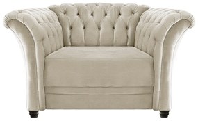 Poltrona Decorativa Chesterfield Sofia Corano Bege- ADJ Decor