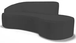 Sofá Living 3 Lugares 230cm Braço Esquerdo Mozart D06 Sintético Cinza