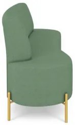 Sofá 2 Lugares 135cm Pés Aço Dourado Tamar Boucle Verde Z08 - Mpozenat